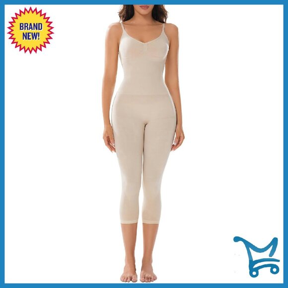 Seamless Tummy Control Shapewear Bodysuit Butt Lifting Capri Leggings